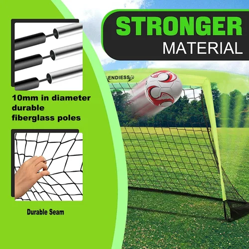 Vista 4 de Deportes niños practican porterías de fútbol, juego de red de fútbol plegable desplegable, redes de fútbol portátiles para práctica, mini porteros