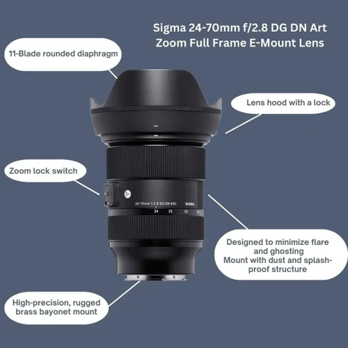 Vista 5 de Sigma Marco completo de 0.945-2.756 in f/2.8 DG DN Art Zoom compatible con lente Sony E-Mount con disco duro LaCie Rugged Mini de 1 TB y paquete