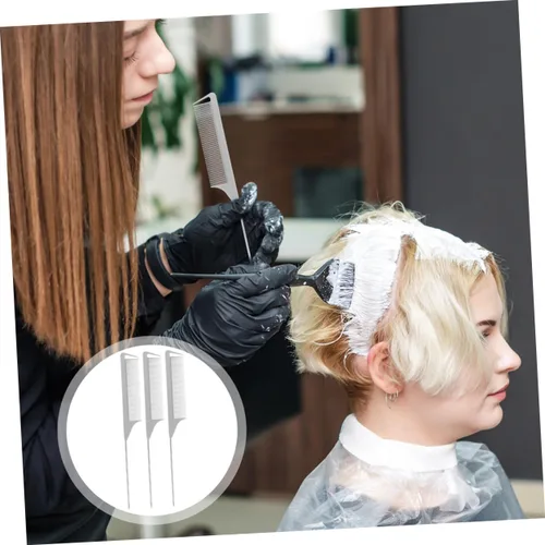 Vista 9 de STOBAZA Juego de 5 peines para separar el cabello con cola de rata para seccionar con precisión, peines para peinar el cabello, herramientas