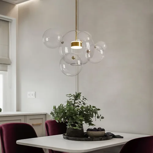 Vista 8 de EDISLIVE Lámpara de araña moderna de globo de leche de 2 luces, lámpara colgante de globo de vidrio esmerilado de 47.2 pulgadas, E12, iluminación