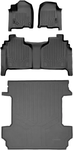 Vista 21 de SMARTLINER Juego de tapetes de piso de recubrimiento, de 2 filas, para Chevrolet Silverado 1500 2007-2013