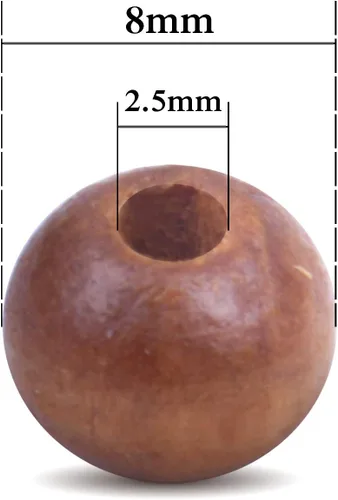 Vista 2 de BronaGrand 200 cuentas redondas de madera de 0.315 pulgadas, cuentas espaciadoras de madera natural, cuentas de madera para hacer joyas DIY