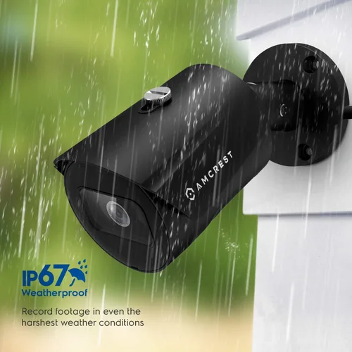 Vista 8 de Amcrest Sistema de cámara de seguridad de 5MP, 4K 8CH PoE NVR, (4) lente gran angular de 5 megapíxeles de 0.110 in resistente a la intemperie