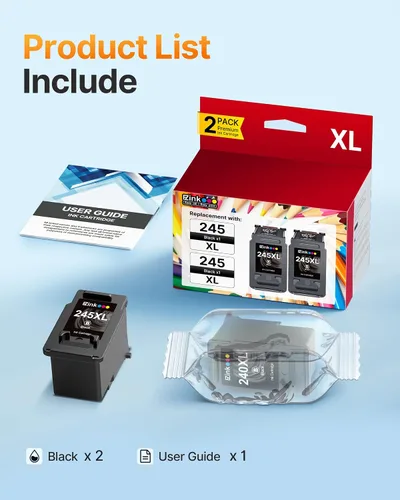 Vista 5 de E-Z Ink - Cartucho de tinta de repuesto 245XL para Canon 245XL tinta negra 245XL PG-245XL Compatible con cartuchos de tinta para impresoras Canon