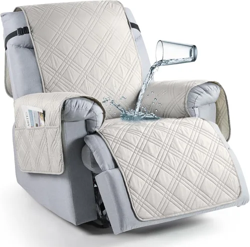 Vista 10 de TAOCOCO Funda para silla reclinable 100% impermeable que se mantiene en su lugar, fundas reclinables para sillas reclinables pequeñas con bolsillo
