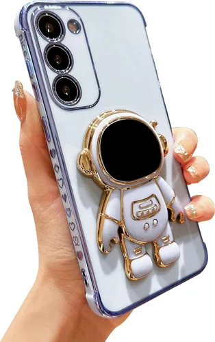 Vista 29 de phylla para Samsung Galaxy A12 Funda de Teléfono con Soporte Oculto de Astronauta Chapado en Oro de Lujo Lindo Astronauta Lateral Lindo