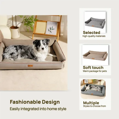 Vista 3 de Dog Bed Deluxe Plush Dog Crate Beds Comfy Kennel Pad Anti-Slip Pet Sleeping Mat Dogs Breeds Pet Bed