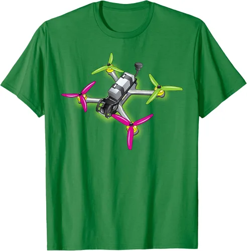 Vista 5 de Freestyle FPV Racing Drone Pilot Acro Quadcopter - Camiseta de sandía, Negro, S