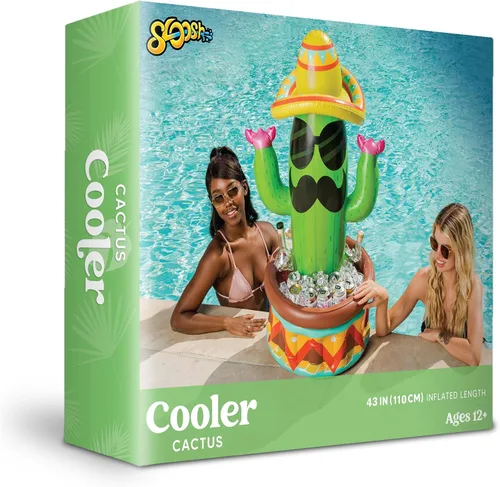 Vista 7 de JOYIN Enfriador inflable de cactus de 43 pulgadas con sombrero para fiestas, suministros de fiesta del Cinco de Mayo, enfriador inflable