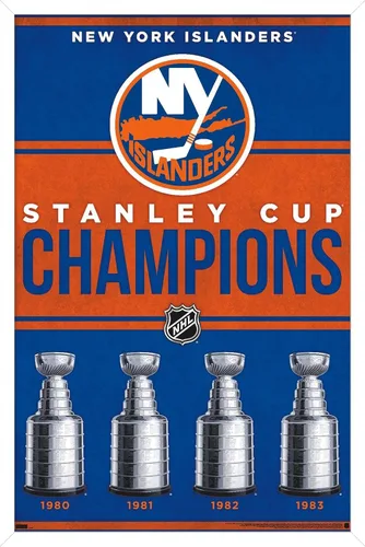 Vista 14 de Trends International NHL New York Islanders - Póster de pared Champions 23, 22.4 pulgadas de largo x 14.7 pulgadas, versión enmarcada en madera