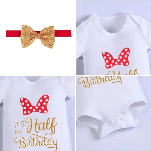 Vista 6 de Conjunto de falda de princesa con diseño de lunares para bebé para el primer cumpleaños de niñas