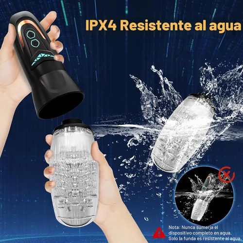 Vista 5 de Masturbador automático masculino juguete sexual con 10 vibraciones, 8 patrones de empuje y rotación, juguetes sexuales masculinos para hombres