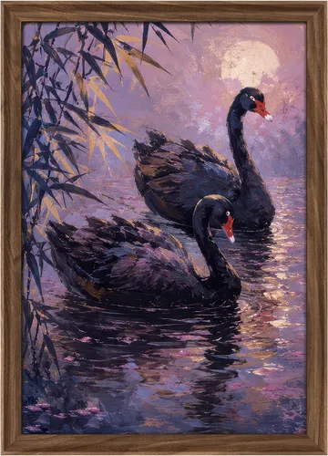 Vista 39 de MUDECOR Lienzo enmarcado prémium para pared, pinos nevados en bosque de invierno, ilustraciones modernas, arte contemporáneo, escénico, divertido