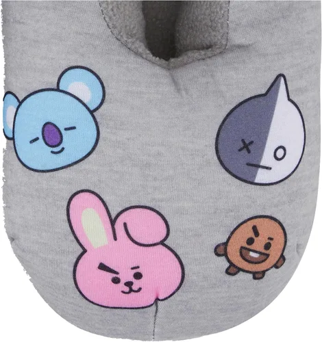 Vista 4 de BT21 Pantuflas para mujer Line Friends Pantuflas de felpa clásicas Line Friends Tata Van Chimmy Cooky Shooky y RJ