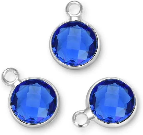 Vista 15 de Adabele Colgante de piedra natal de plata de grado A, 0.236 in, pequeño, 0.315 in y 0.394 in para aretes personalizados, pulseras, collares