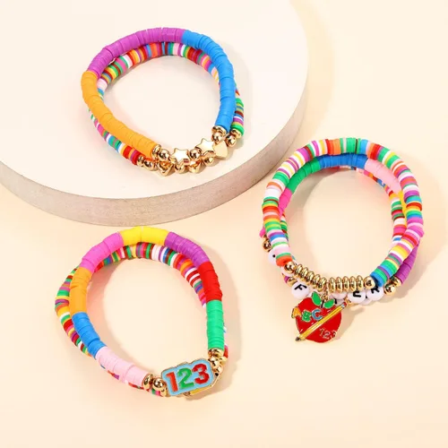 Vista 157 de Surfer Heishi - Pulseras apilables para mujer, apilables, de vinilo arcoíris, disco de arcilla, pulseras elásticas para la amistad, joyería bohemia