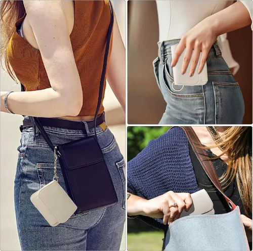 Vista 7 de Cartera pequeña para mujer, con bloqueo RFID, delgada y bolsillo para monedas, tarjetero plegable para tarjetas de crédito con ventana