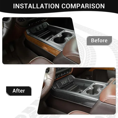 Vista 2 de Cubierta para panel lateral de palanca de cambios de consola central Silverado para Chevy Silverado GMC Sierra 2014-2018 Accesorios interiores