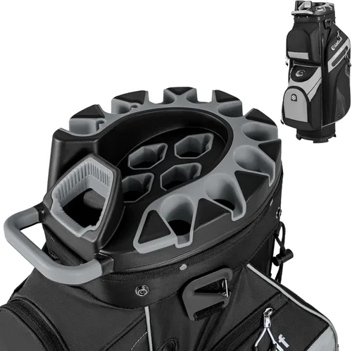 Vista 9 de Tangkula Bolsa de carrito de golf con divisores de longitud completa de 14 vías, 6 bolsas moldeadas con cierre superior de golf con 11 bolsillos