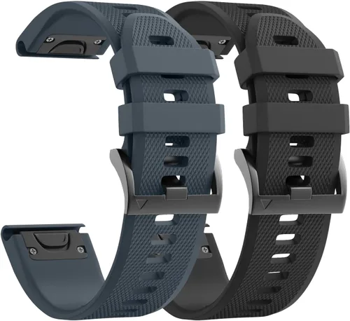 Vista 19 de ANCOOL - Correa para Garmin Fenix 5, de ajuste fácil, de silicona suave de 22 mm de ancho, correa de reloj para Garmin Fenix 5 Azul
