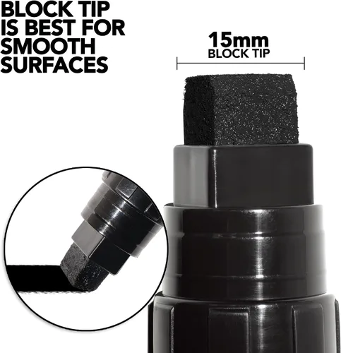 Vista 2 de Krink K-55 - Rotulador de pintura negra – Rotuladores de pintura acrílica de arte fino vibrante y opaco para superficies lisas – Marcadores