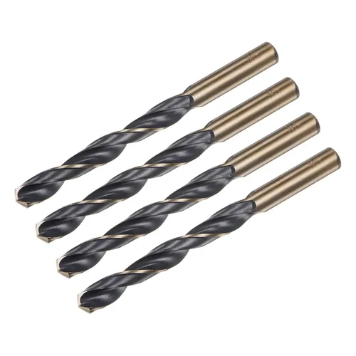 Vista 45 de uxcell Brocas Jobber de 0.118 in (0,118 pulgadas) de nitruro negro y oro recubierto de titanio M2 de alta velocidad (HSS) Brocas helicoidales