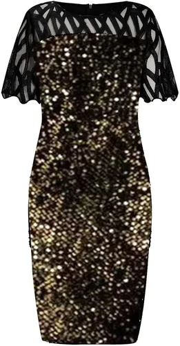 Vista 5 de Vestidos sexys para mujer, vestidos de cóctel para mujer, vestidos de lentejuelas ajustados y acampanados, vestido de Nochevieja