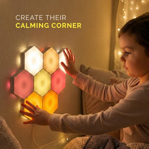 Vista 5 de Emberela HEXlights - Luces sensoriales para niños, 7 unidades, luces LED