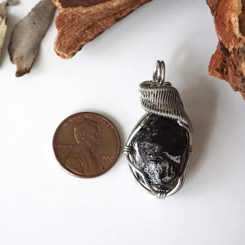 Vista 5 de Collar de cristal de piedra natal alternativo para mujer y hombre - plateado