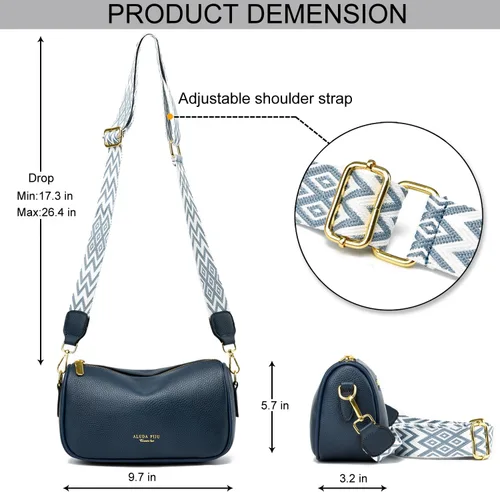 Vista 5 de YAVCOOL Bolso cruzado pequeño para mujer, con correa ancha, diseño moderno, bolso cruzado y bolso con cremallera superior