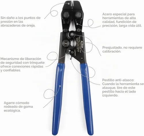 Vista 6 de iCrimp - Herramienta de cincha PEX bidireccional para abrazaderas de acero inoxidable de 3/8 a 1 pulgada