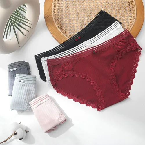Vista 6 de LEVAO Ropa interior de algodón para mujer, bragas de bikini transpirables hipster elásticas, paquete múltiple S-XL