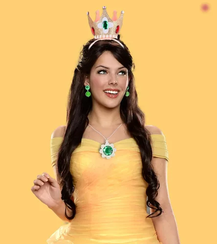 Vista 7 de Disfraz de corona de margarita de princesa, accesorios de princesa, conjunto de Halloween para mujeres y niñas