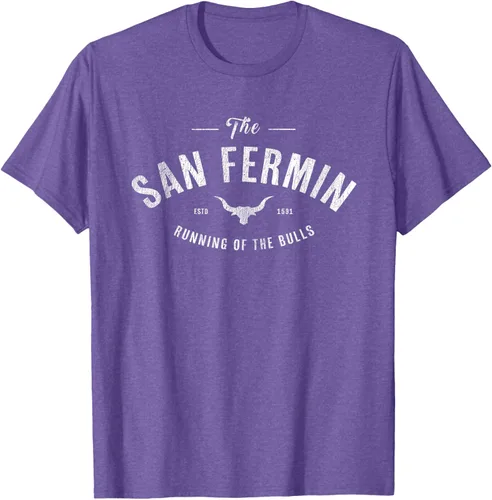 Vista 12 de The Running of the Bulls" - Pamplona Gift - Camiseta San Fermin, Rojo, S Asfalto