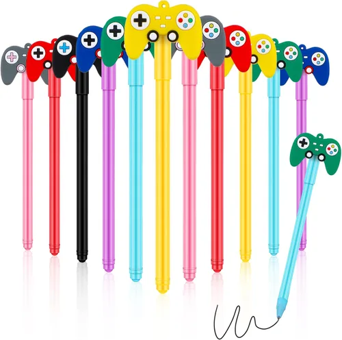 Vista 7 de Tinlade 24 bolígrafos de tinta con temática de videojuegos, regalos de fiesta de videojuegos, regalos de fiesta de cumpleaños, regalos para oficina