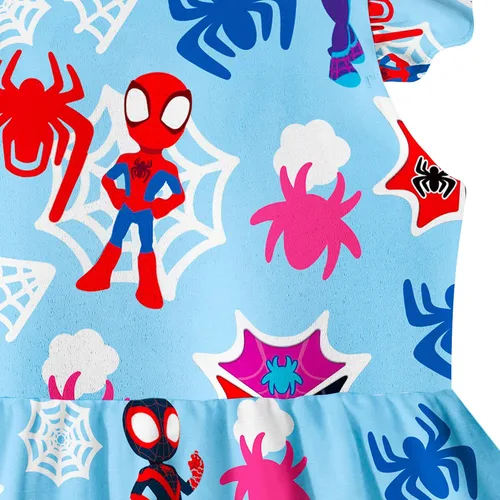 Vista 4 de NOTLY Girl Cartoon Hero Costume Dress Toddler Amazing Casual Outfit Flutter Sleeves Kids Dress Up Clothes for Little Girls