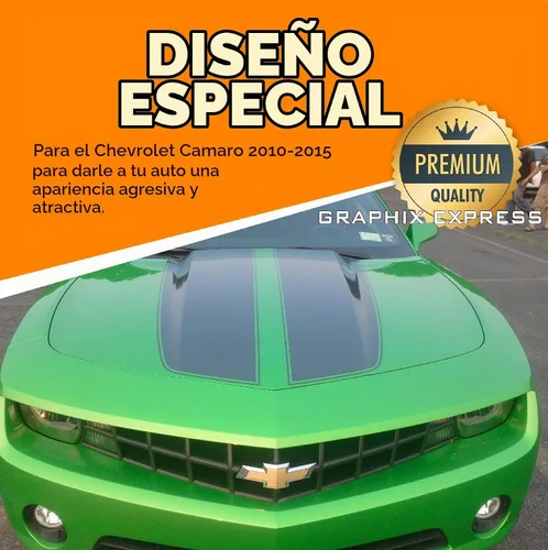 Vista 3 de GRAPHIX EXPRESS Calcomanía de vinilo Camaro de 75 x 29 pulgadas con rayas de carreras de rally Spoiler de maletero de capó - Kit de gráficos