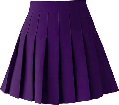 Vista 11 de TONCHENGSD Falda de tenis plisada de cintura alta para mujer 01 cuadros marrones
