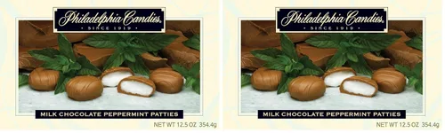 Vista 4 de Philadelphia Candies Empanadas de menta cubiertas de chocolate con leche, caja de regalo de 12.5 onzas