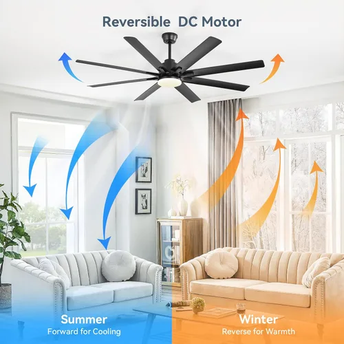 Vista 6 de Sofucor - Ventiladores de techo de 52 pulgadas con luces, ventilador de techo inteligente para interior/exterior con control remoto, funciona