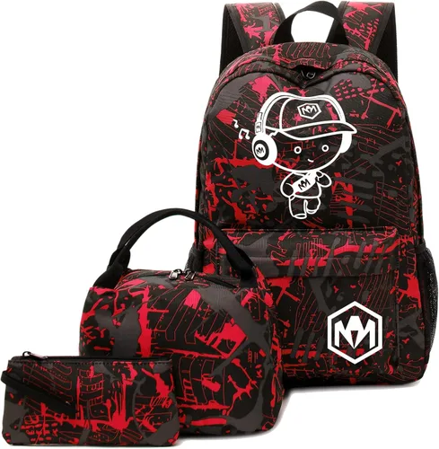 Vista 9 de Mochila escolar para estudiantes, mochila de viaje para adolescentes