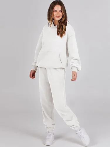 Vista 4 de Prinbara Conjunto de 2 piezas para mujer, conjunto de pantalones deportivos de gran tamaño, sudadera con capucha a juego, conjunto de descanso