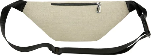 Vista 3 de Riñonera para hombres y mujeres, de moda e impermeable con cinturón ajustable, bolsas de riñonera casuales para correr, deportes, viajes. beige