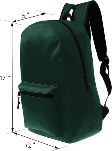 Vista 4 de Mochilas escolares de 17 pulgadas para niños, mochilas a granel para estudiantes de primaria, media y secundaria en varios colores, Gris-oscuro