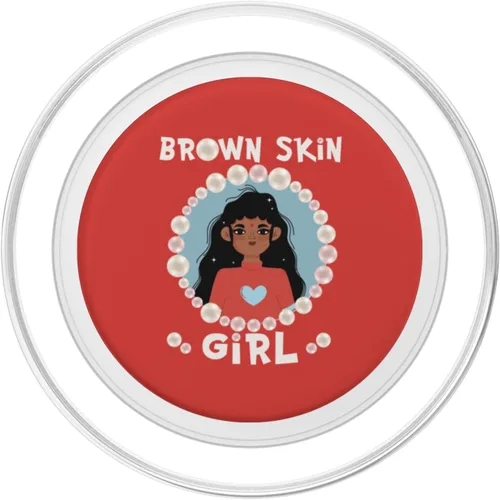 Vista 2 de Brown skin girl skin pearls Indian Girl Black Girls matching PopSockets MagSafe PopGrip for iPhone