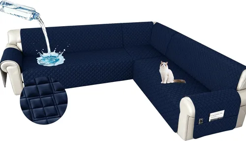 Vista 25 de Arfntevss Fundas impermeables para sofá modular en forma de L, lavable, de terciopelo, para sofá seccional, antideslizante, fundas de esquina