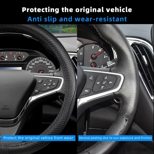 Vista 2 de Funda de volante de automóvil para Mazda, compatible con Mazda 3, Mazda 6, Mazda 5, CX-50, accesorios automáticos para Mazda, cuero premium, diseño