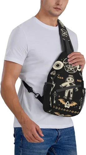 Vista 7 de BCQJNB Mochila tipo bandolera bandolera para viajes, senderismo, regalos, gótico