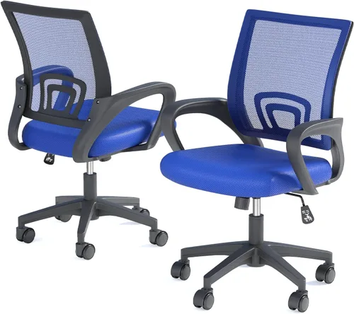 Vista 13 de Silla de oficina ergonómica, silla de escritorio de malla con respaldo medio, silla de computadora, color negro Soporte lumbar, modo oscilante