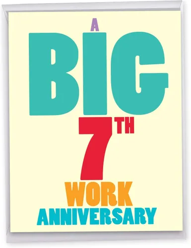 Vista 9 de NobleWorks Divertida tarjeta de notas de aniversario de trabajo de 6º hito de nosotros de 8.5 x 11 pulgadas con sobre para hombres, mujeres